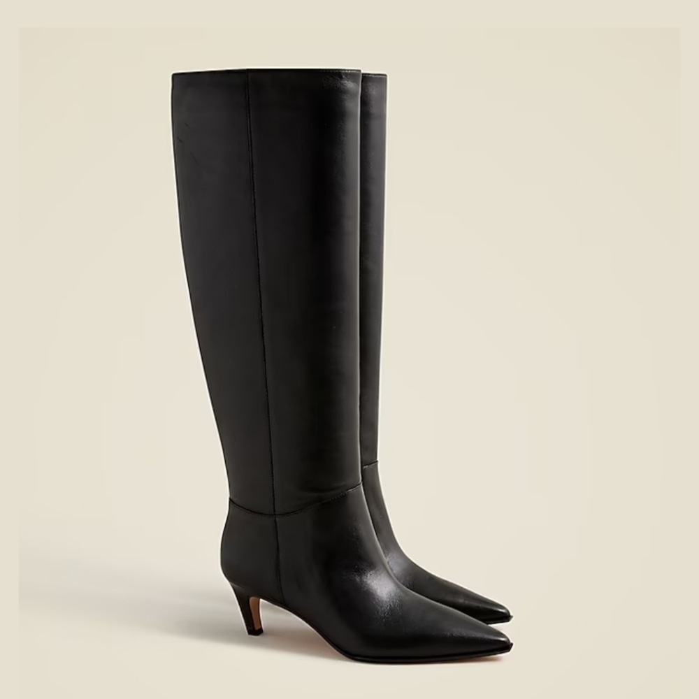 New! J. Crew New Stevie Knee High Pull On Boots in Leather 9